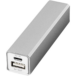 VOLTINO Kovová powerbanka 2200 mAh, strieborná
