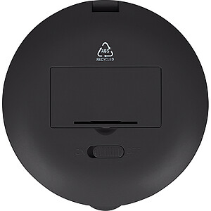 Vreckové zrkadlo s LED z recyklovaného materiálu, čierna