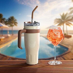 VS MADURAI Termohrnek XXL s brčkem, béžová