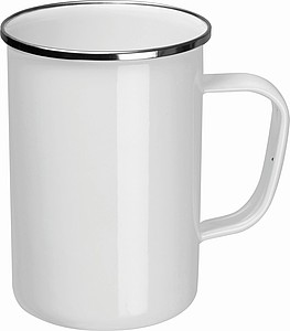 Vysoký plechový hrnček, 550ml, biely