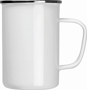 Vysoký plechový hrnček, 550ml, biely