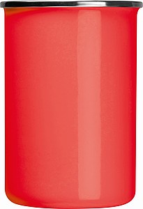 Vysoký plechový hrnček, 550ml, červený