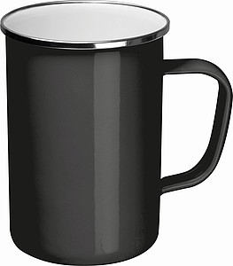 Vysoký plechový hrnček, 550ml, čierny