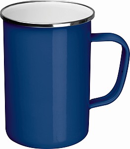 Vysoký plechový hrnček, 550ml, modrý