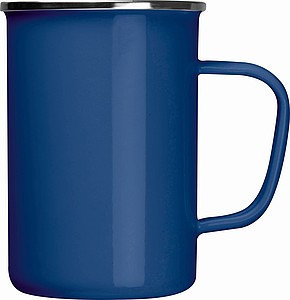 Vysoký plechový hrnček, 550ml, modrý