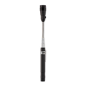 Výsuvná hliníková svítilna s 3 LED světly, magnetem a klipem, černá