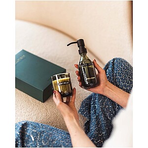 Wellmark Sada dávkovače mýdla 250 ml a svíčky 150 g, černá