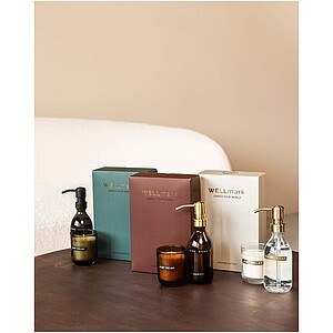 Wellmark Sada dávkovače mýdla 250 ml a svíčky 150 g, červenohnědá