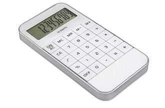 ZACK Digitální kalkulačka desetimístná, bílá - reklamní předměty