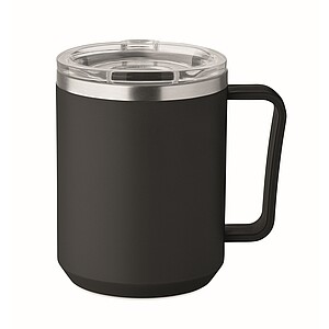 ZAFER Dvoustěnný termohrnek z nerezové oceli, 400 ml, černá