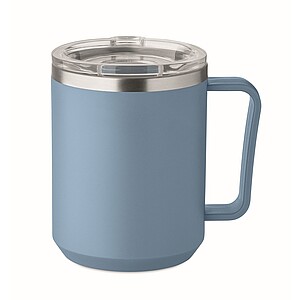 ZAFER Dvoustěnný termohrnek z nerezové oceli, 400 ml, modrošedá