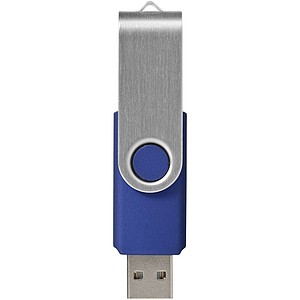 Základné USB Rotate, 2 GB, strieborná/kráľovská modrá