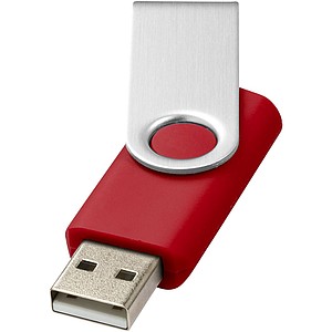 Základní USB Rotate, 8GB, cena na vyžádání, stříbrná/červená - reklamní předměty