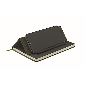 Zápisník A5 se stojánkem na telefon, tmavě zelená