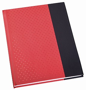 Zápisník A6, 160 stran, linkovaný, černo červený
