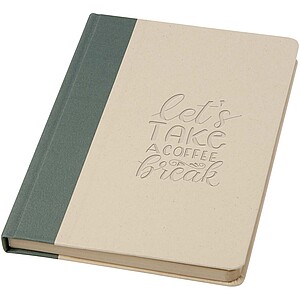 Zápisník formátu A5 z cukrové třtiny s papírovou pevnou obálkou, zelená