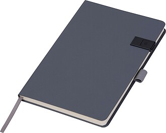 Zápisník s 16 GB USB, tmavosivá
