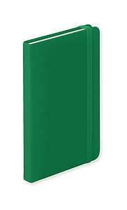 Zápisník s deskami z PU kůže, 100 linkovaných listů, zelený