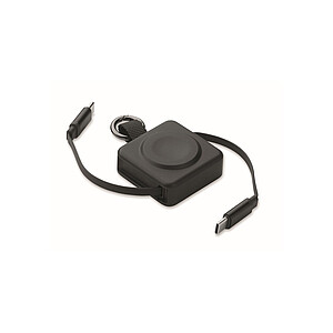Zatahovací 100W kabel USB-C, černá