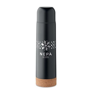 ZEHRA Dvoustěnná termoska z recyklované nerezové oceli, 500 ml, černá