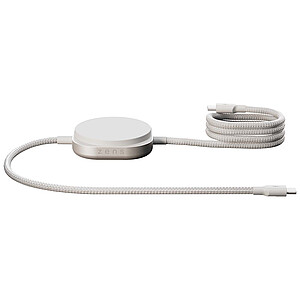 Zens Pro 2 140W nabíjecí kabel 2 v 1 s USB-C, bílá