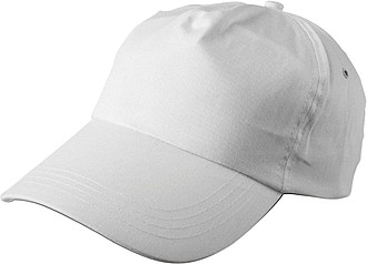 ŽOKEJ Pětipanelová bavlněná čepice, bílá - reklamní kšiltovky