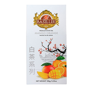 ZURIA- BASILUR White Tea Mango Orange papier 100g - Biely čaj, ochutený, aromatizovaný, sypaný 100g