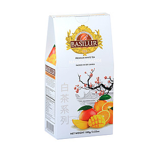 ZURIA- BASILUR White Tea Mango Orange papír 100g - Bílý čaj, ochucený, aromatizovaný, sypaný 100g