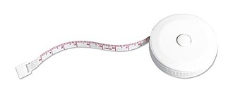 Zvinovací krajčírsky meter, centimetre aj palce, 1 m