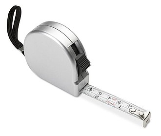 Zvinovací meter s klipom a pútkom, 2 m, strieborná