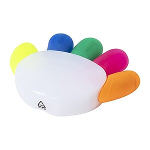 Zvýrazňovač ve tvaru ruky, 5 barev